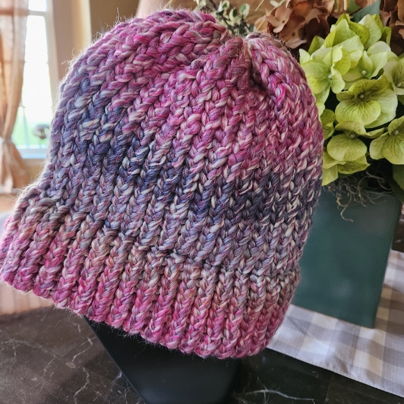 Handmade Multi Colored Crocheted Winter Beanie - Picture 3 of 4